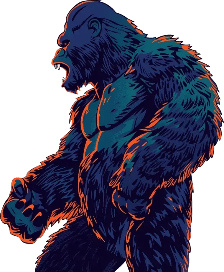 Gorilla al neon, mascotte grafica di Wild Tokyo